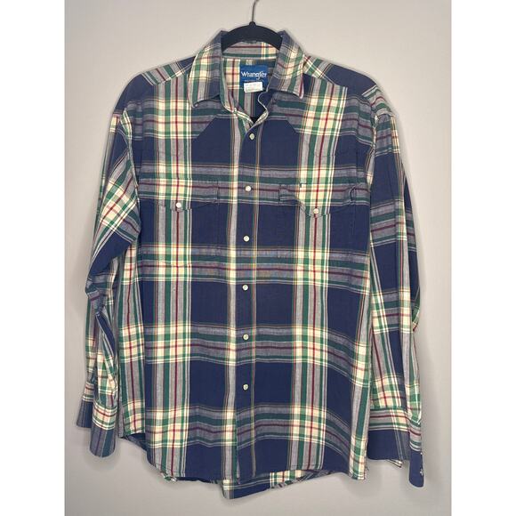 Wrangler Men's Long Sleeve Pearl Snaps Shirt size Medium - Picture 1 of 8